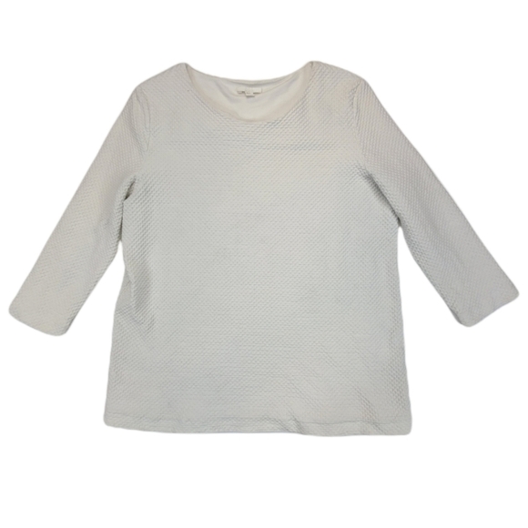 COS Collection of Style Top Textured Cotton Blend White, Size Medium - Picture 1 of 13